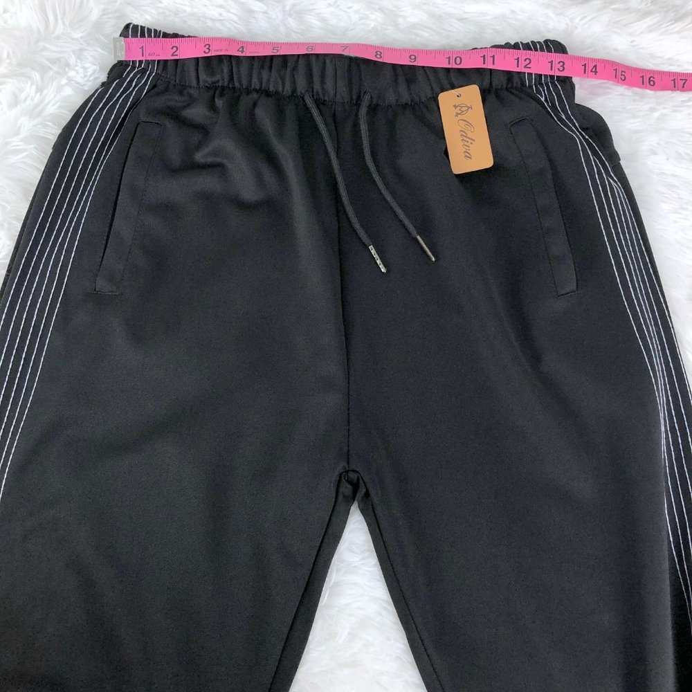 Black & White Sporty Mid-Rise Joggers Pants L/XL - Picture 8 of 13